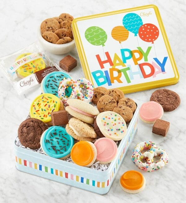 Musical Birthday Gift Tin - Treats Assortment by Cheryl's Cookies