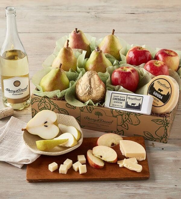 Pears, Apples, And Cheese Gift With Wine, Gifts by Harry & David