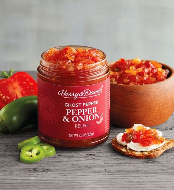 Pepper & Onion Relish With Ghost Pepper, Pepper Relish Savory Spreads, Subscriptions by Harry & David