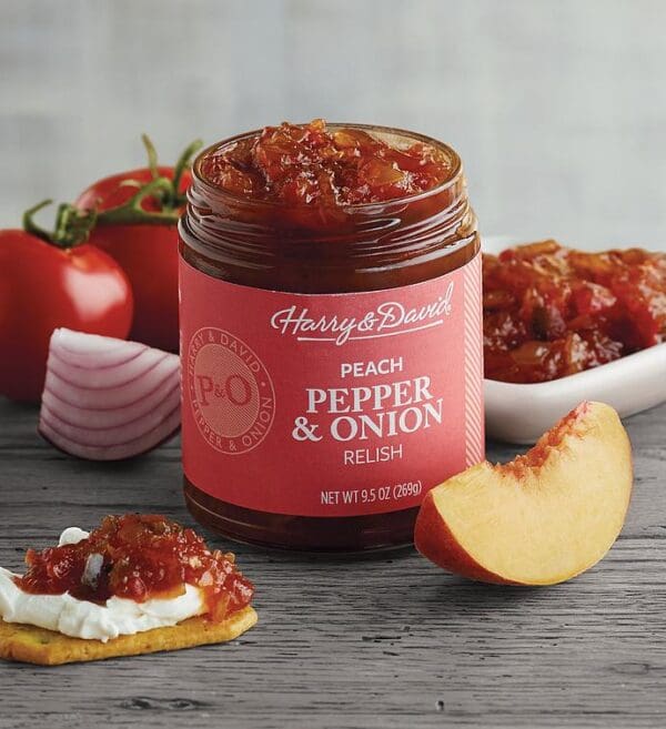 Pepper & Onion Relish With Peach, Pepper Relish Savory Spreads, Subscriptions by Harry & David