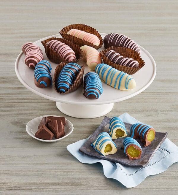 Pink And Blue Belgian Chocolate-Covered Pickles, Gifts by Harry & David