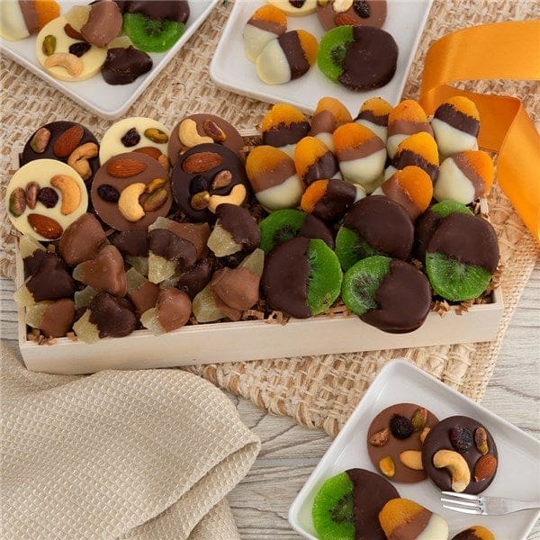 Premium Belgian Chocolate Dipped Fruit & Mendiant Gift Tray