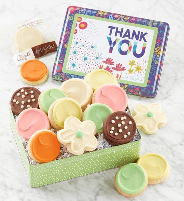 Thank You Cookie Gift Tin - Assorted Cookies by Cheryl's Cookies
