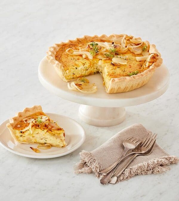 Triple Cheese and Caramelized Onion Quiche, Pastries, Baked Goods by Wolfermans