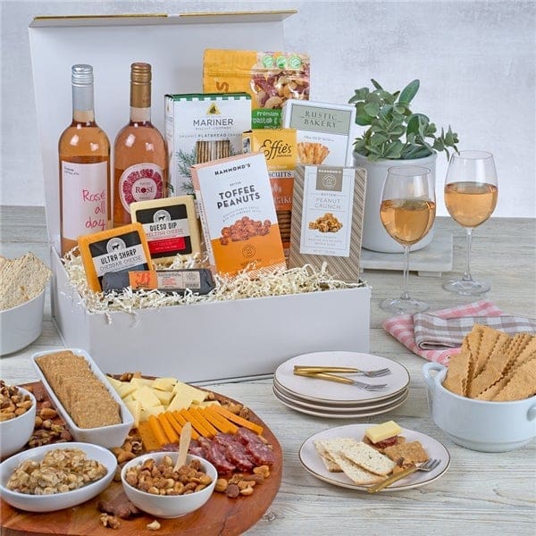 White Wine and Cheese Gift Box