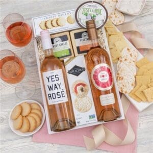 White Wine and Rose Gift Crate