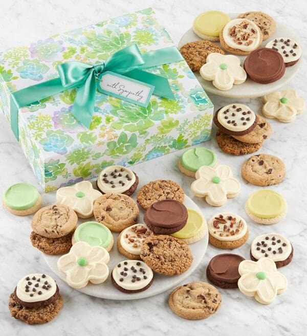 With Sympathy Cookie Gift Box - 36 Cookies by Cheryl's Cookies