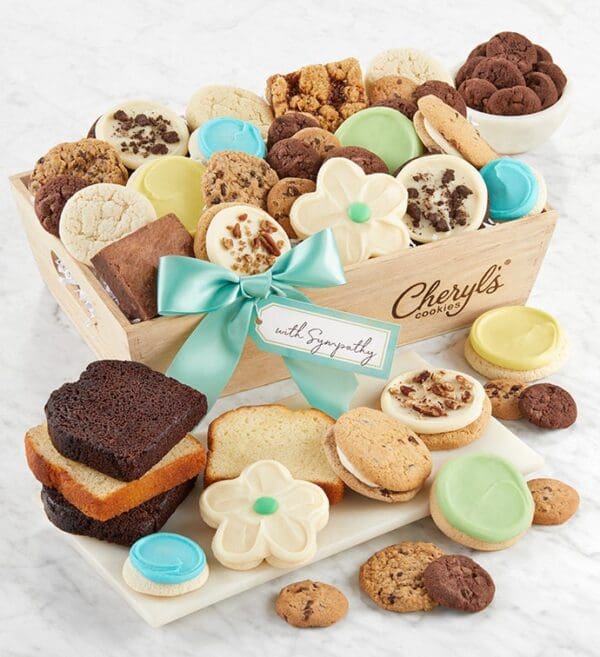 With Sympathy Gift Basket - Medium by Cheryl's Cookies