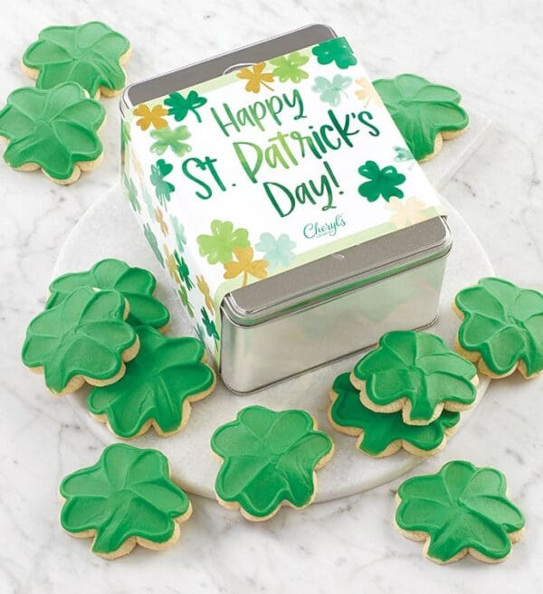 Happy St Patricks Day Mini Gift Tin by Cheryl's Cookies