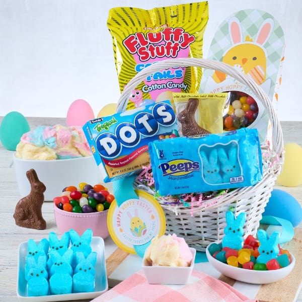 Easter Bunny Peeps Festive Morning Milk Chocolate Gift Basket