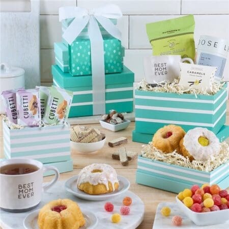 Tea, Candle & Bundt Cakes Gift Tower