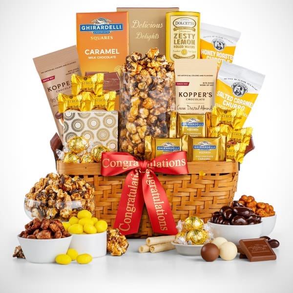 Congratulations Ghirardelli As Good As Gold Classic Gift Basket