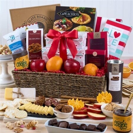 Premium Charcuterie and Fruit Gift Basket With Love