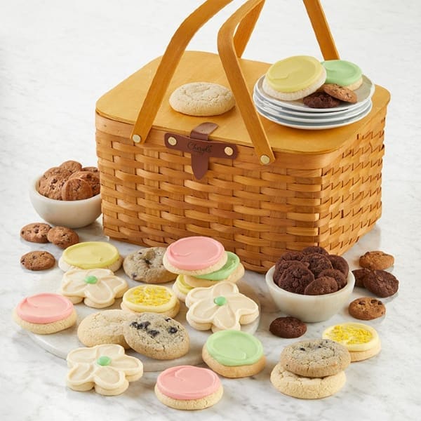 Summer Buttercream Frosted Cookies Picnic Gift Basket