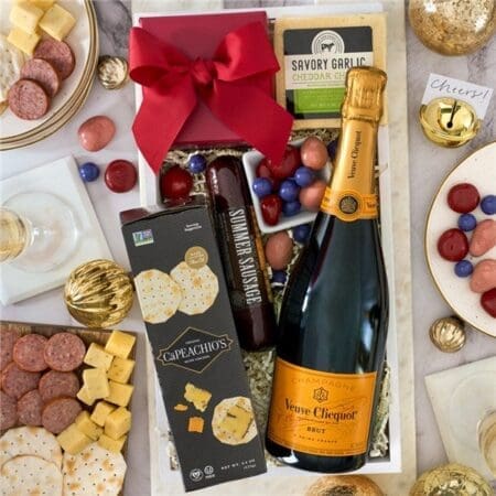 Veuve Champagne and Cheese Christmas Gift