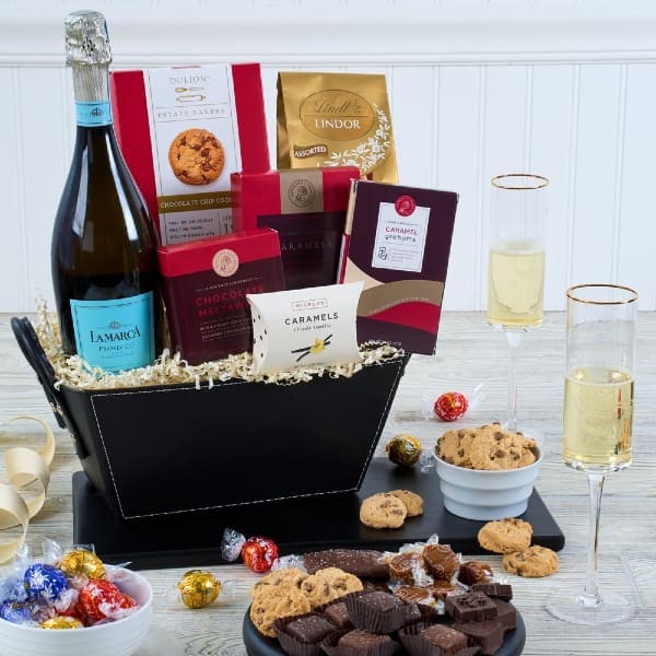 Congratulations Champagne & French Truffles Gift Basket