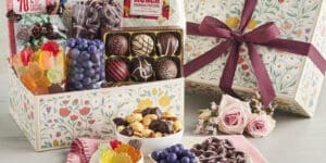 Chocolate Blueberries Blooming Box of Sweets Spring Gift Basket