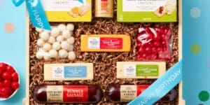 Farmhouse Summer Sausage and Cheese Happy Birthday Gift Basket